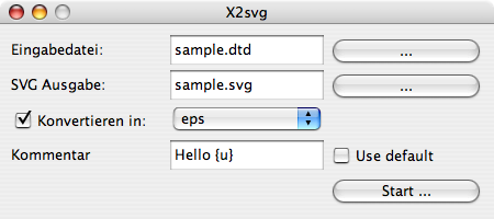 Image of the x2svg GUI